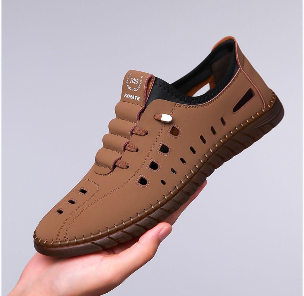 Men's Stylish Laser Cut Tan Casual Shoes h5swdg-k7