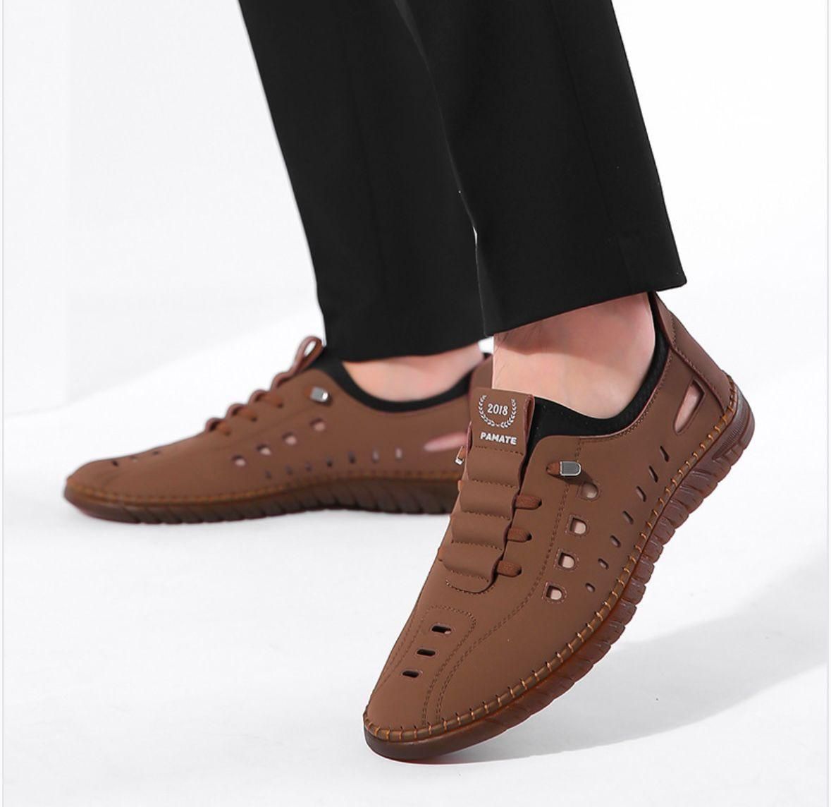 Men's Stylish Laser Cut Tan Casual Shoes h5swdg-k7