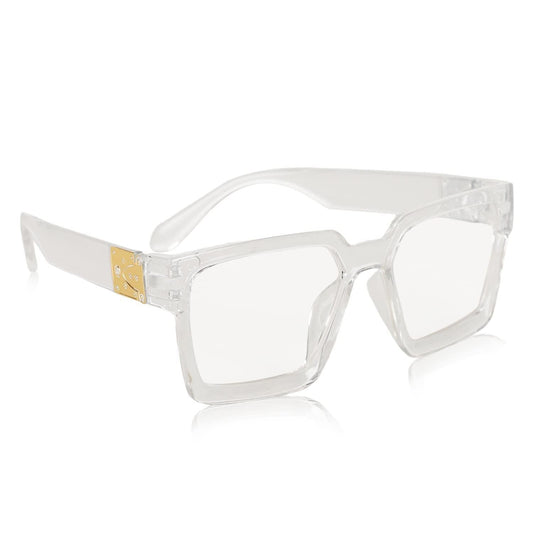 Unisex Free Size Retro Square Sunglasses (Transparent) h5swdg-k7