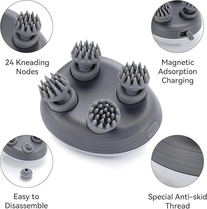 Electric Scalp Massager – Wireless, Waterproof & Rechargeable