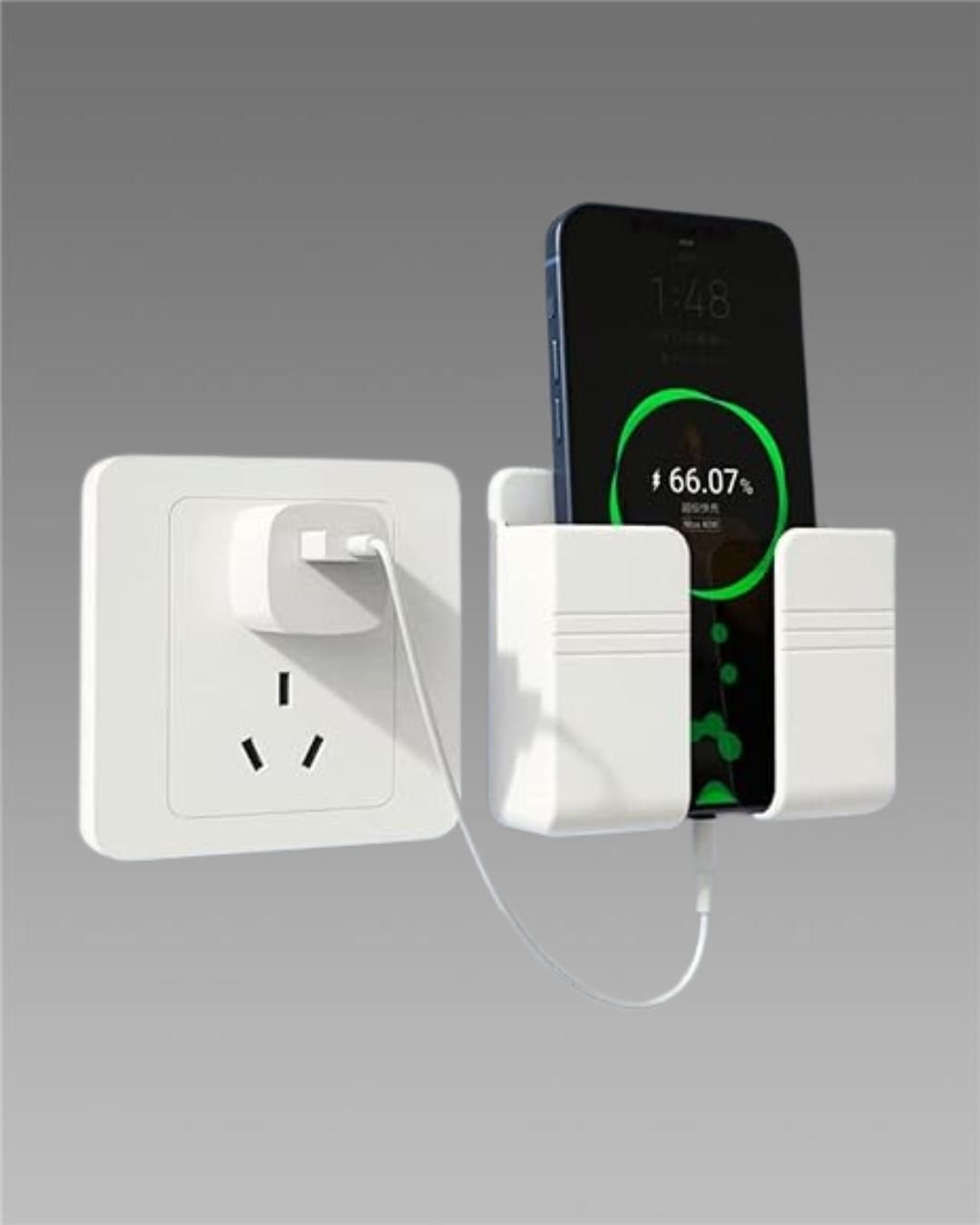 Wall Mounted Mobile Holder With Adhesive Strips& Charging Holder h5swdg-k7