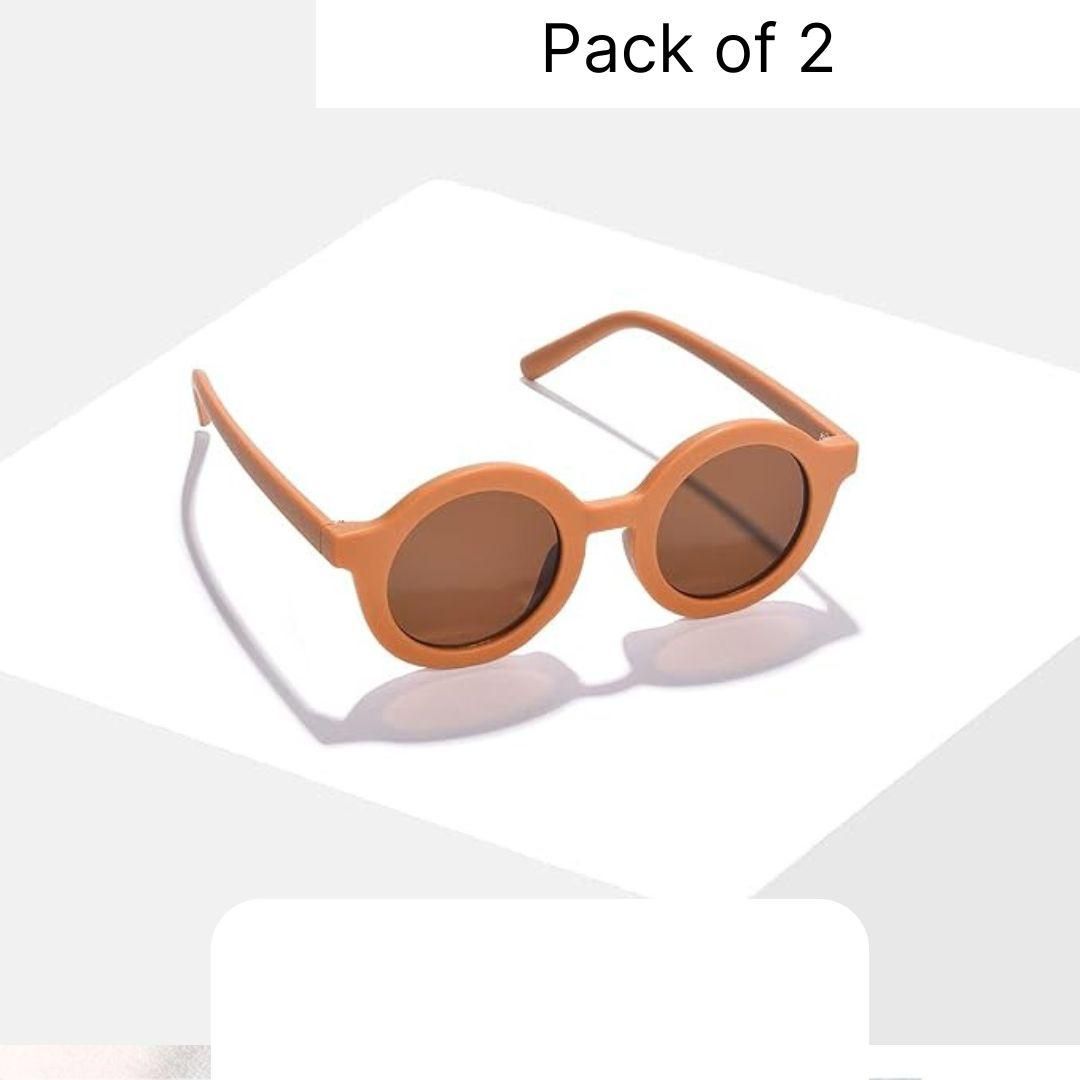 Haute Sauce Women Brown Lens Brown Round Sunglasses (Pack of 2) h5swdg-k7