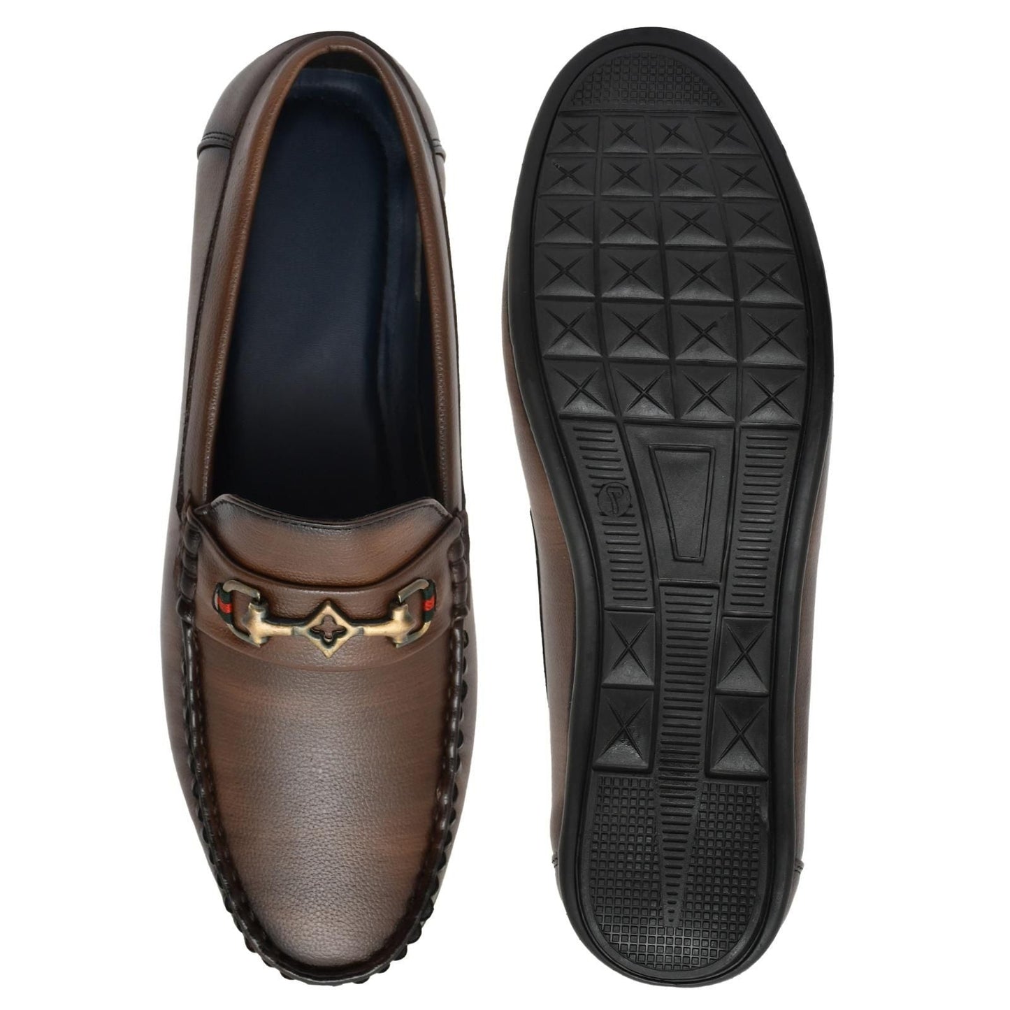Brown Vegan Leather Loafers h5swdg-k7