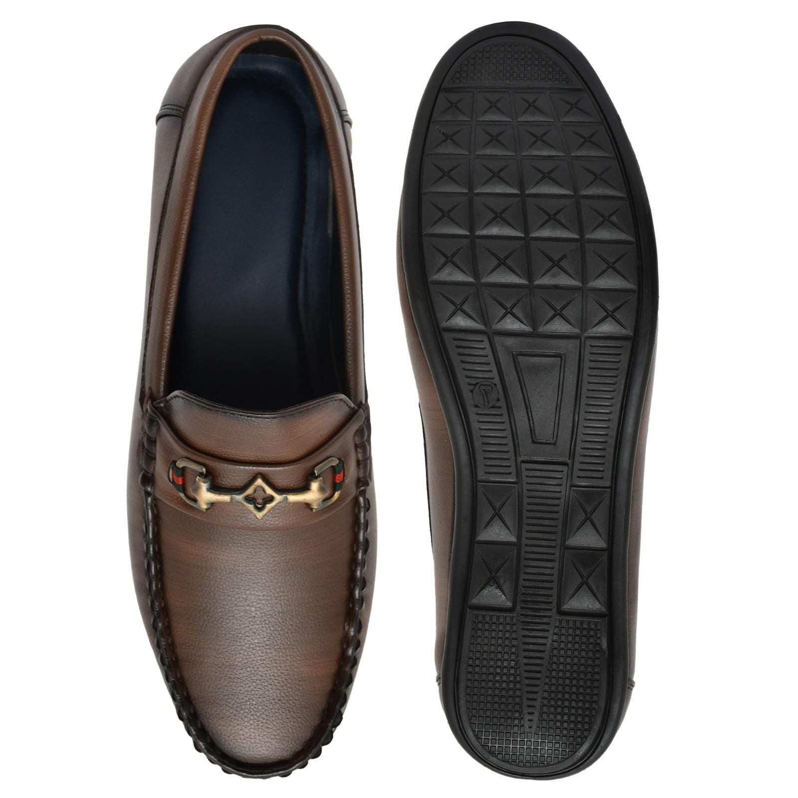 Brown Vegan Leather Loafers h5swdg-k7