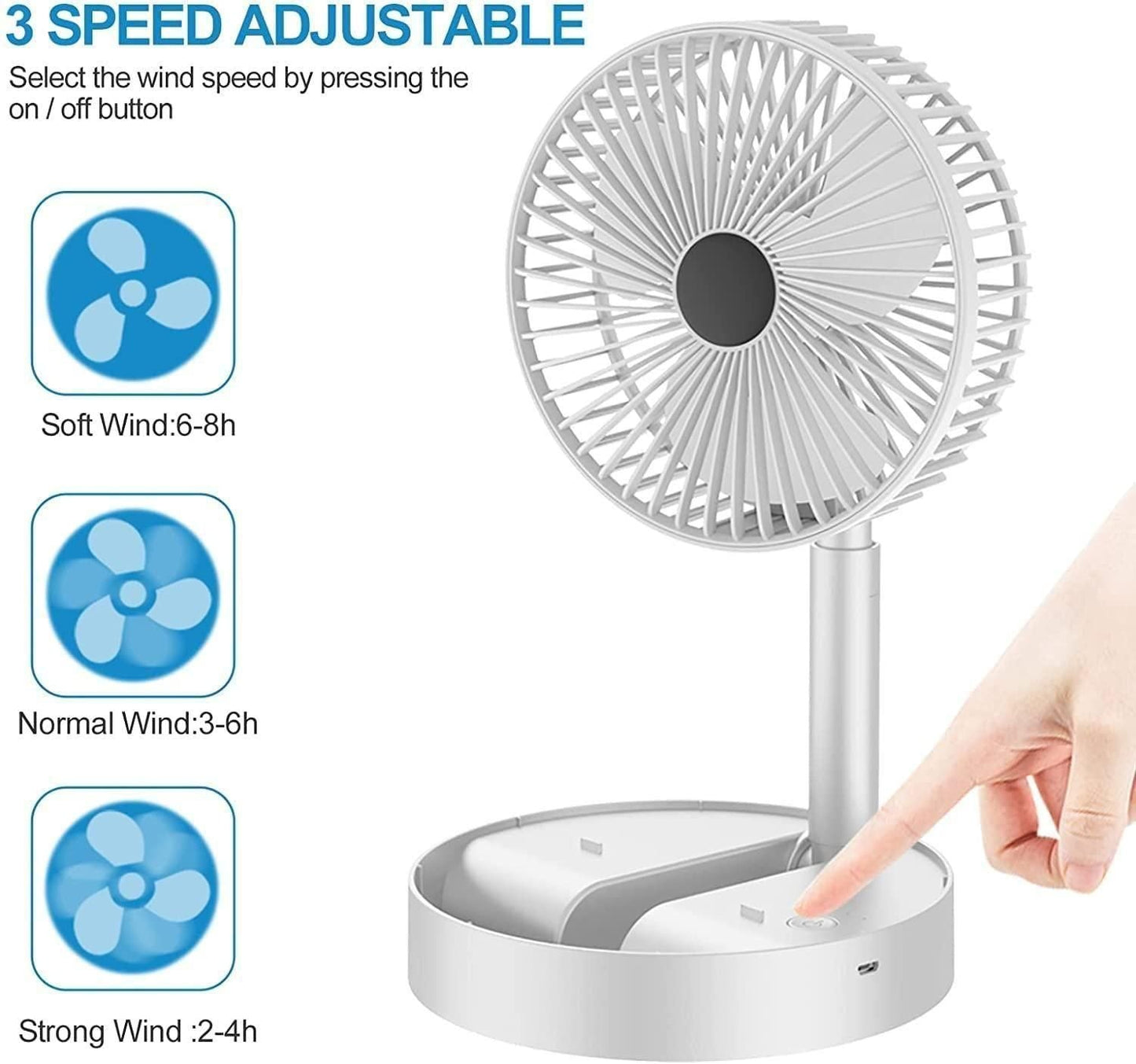 Powerful Rechargeable High Speed Table Desk Fan h5swdg-k7