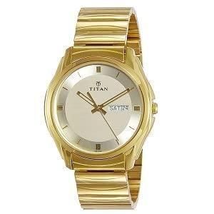 STYLISH TITAN ANALOG WATCH WITH DAY & DATE - GOLDEN h5swdg-k7