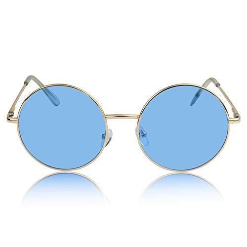 Unisex Round Frame Blue Sunglasses h5swdg-k7