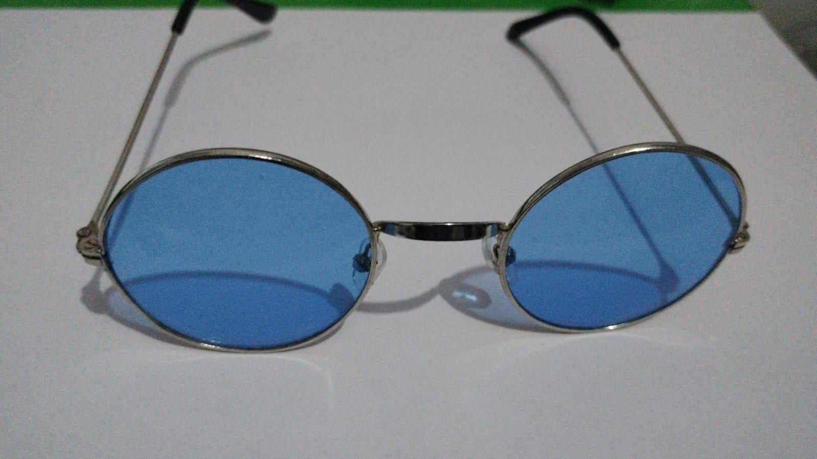 Unisex Round Frame Blue Sunglasses h5swdg-k7
