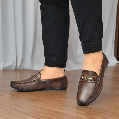Brown Vegan Leather Loafers h5swdg-k7