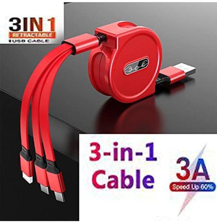 King Shine Multi Retractable 3.0A Fast Charger h5swdg-k7