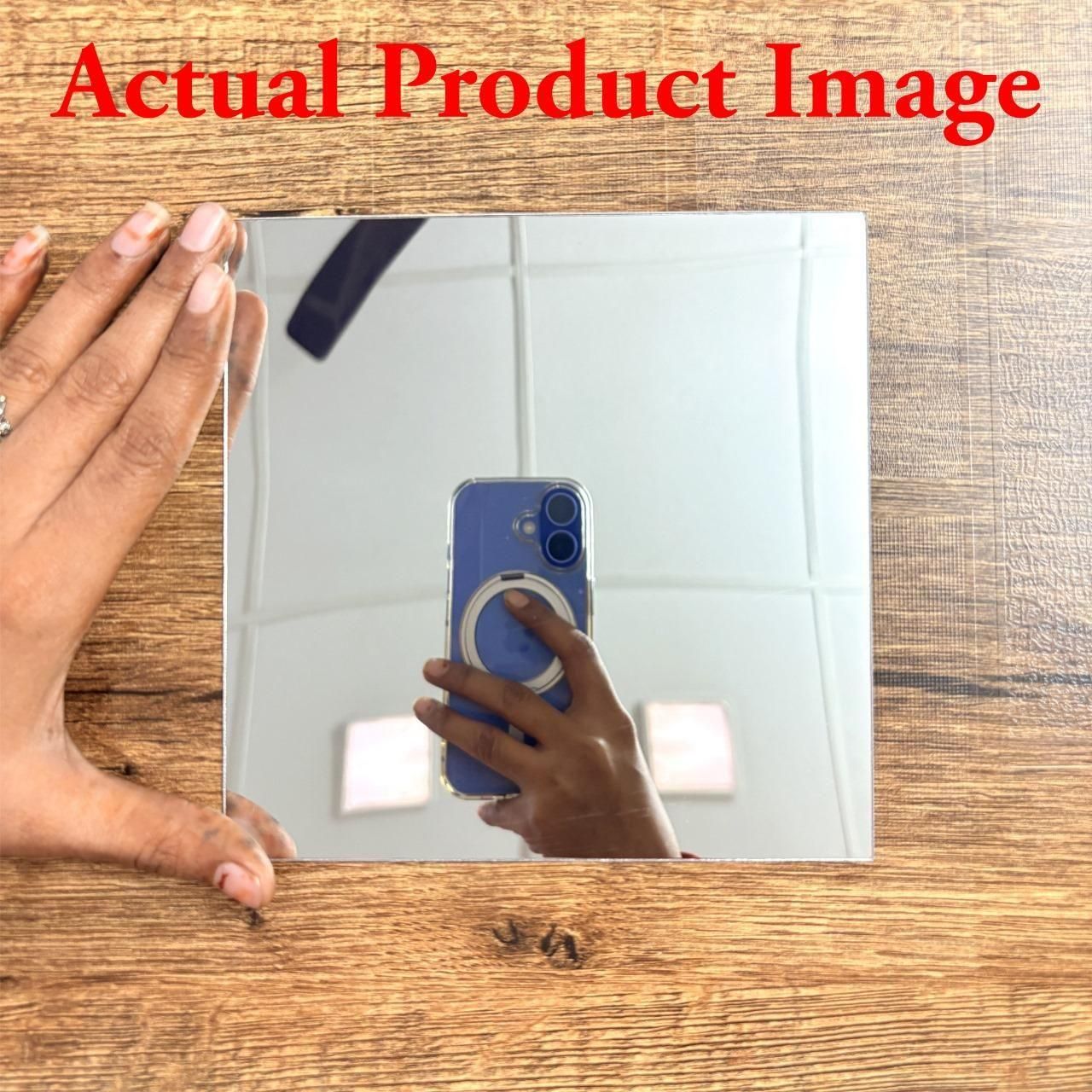 Big Square Silver 3D Acrylic Mirror Wall Sticker (Pack of 1) h5swdg-k7