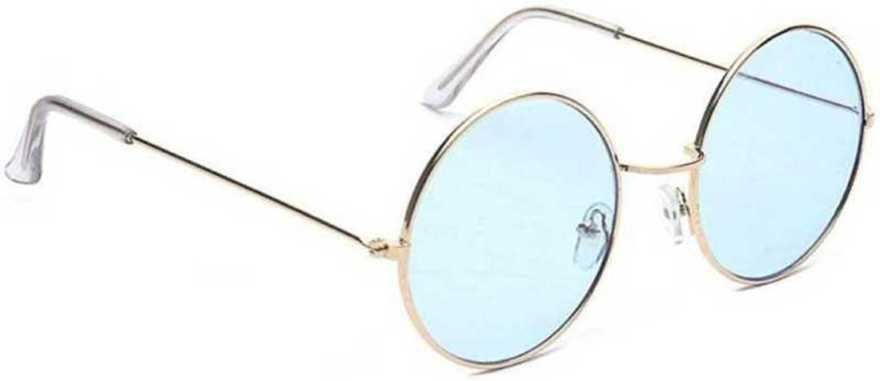 Unisex Round Frame Blue Sunglasses h5swdg-k7