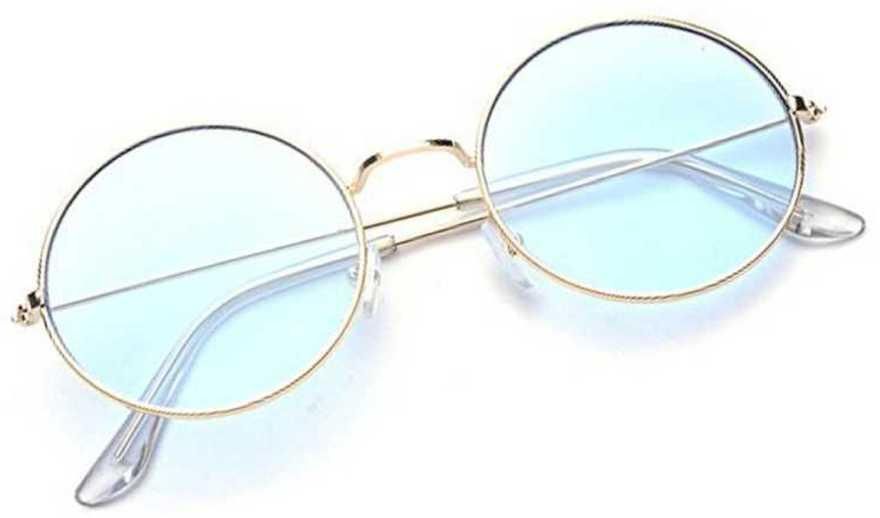 Unisex Round Frame Blue Sunglasses h5swdg-k7