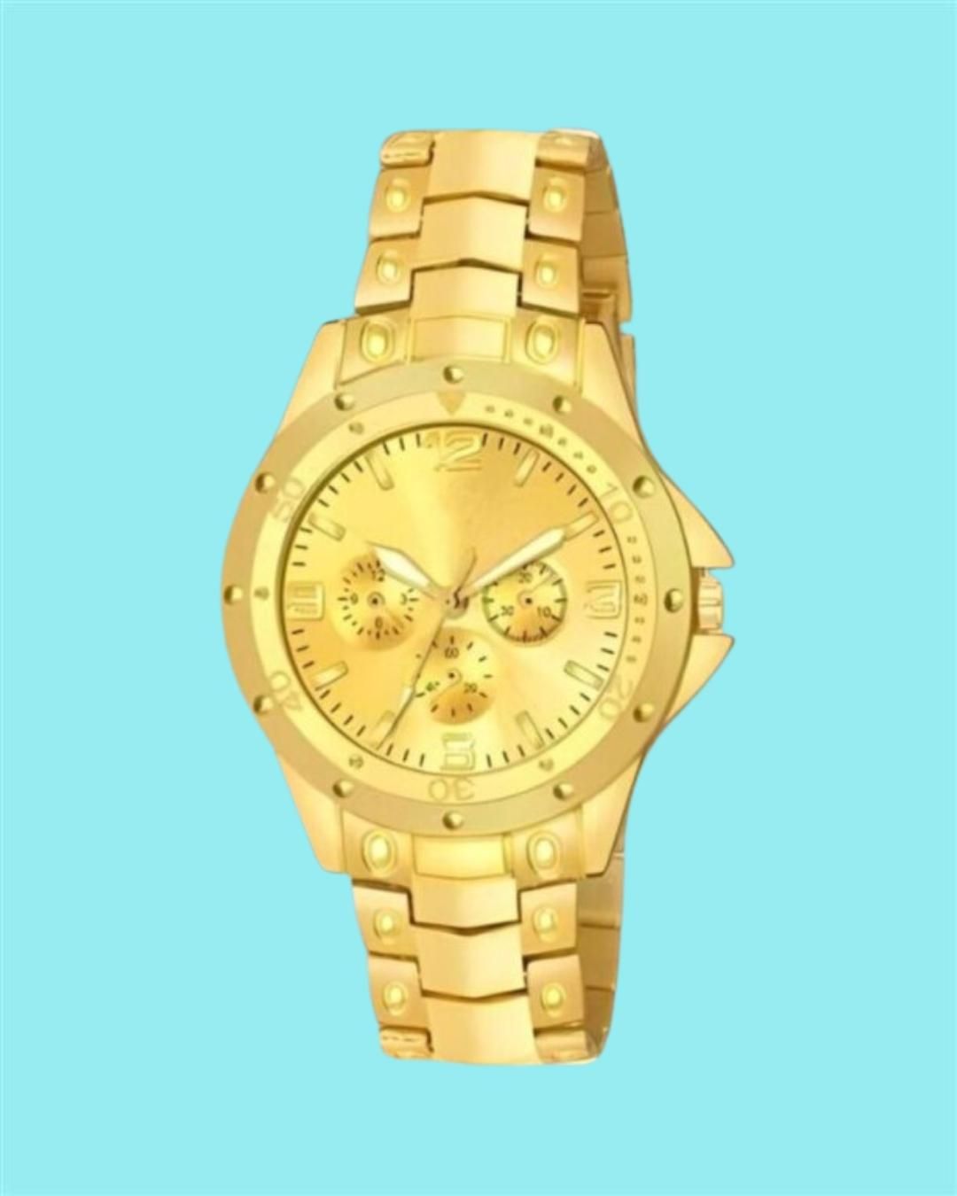 Men's Golden Stainless Steel Watches (Premium) h5swdg-k7