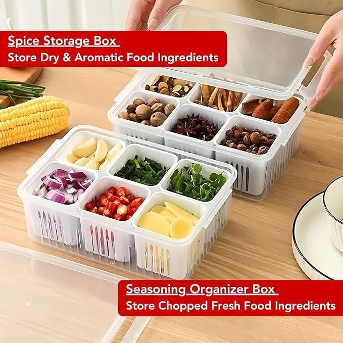 Food Storage Box With Lid and 6 Compartments h5swdg-k7