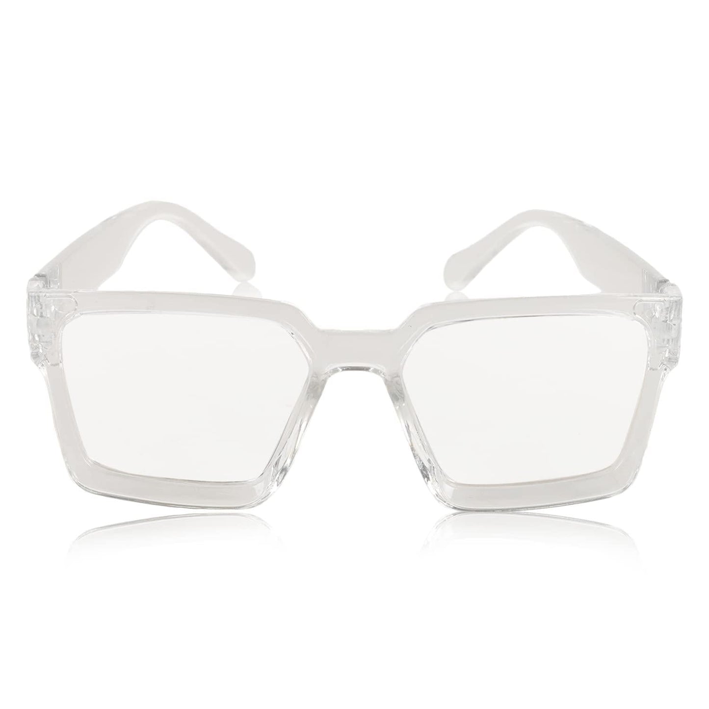 Unisex Free Size Retro Square Sunglasses (Transparent) h5swdg-k7