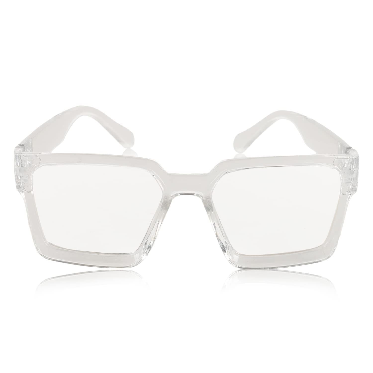 Unisex Free Size Retro Square Sunglasses (Transparent) h5swdg-k7