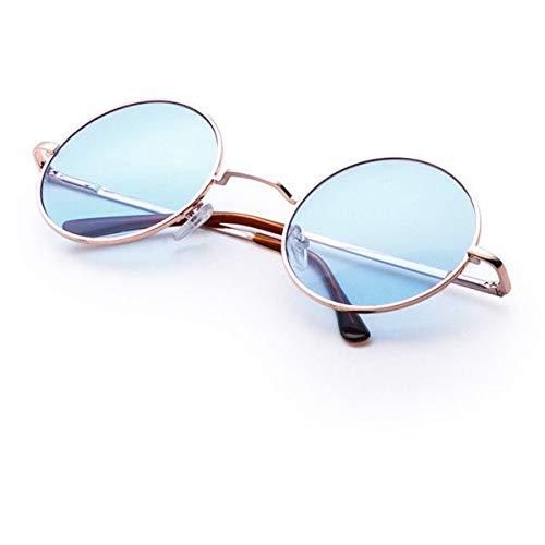 Unisex Round Frame Blue Sunglasses h5swdg-k7