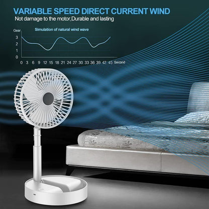 Adjustable Height Telescopic Rechargeable Standing Fan Rechargeable Pedestal Fan h5swdg-k7
