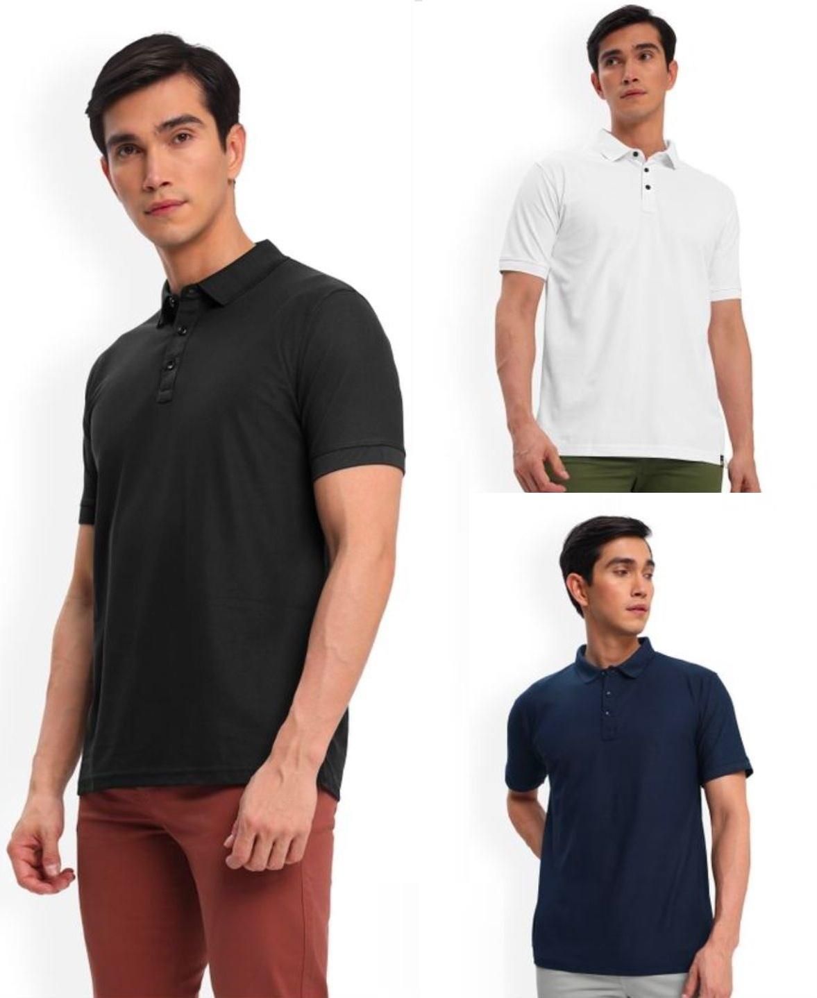 Poly Cotton Solid Half Sleeves Mens Polo T-shirt (Pack of 3) h5swdg-k7