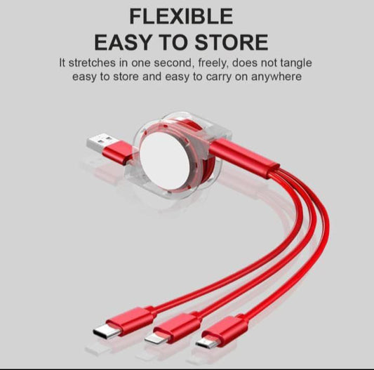 King Shine Multi Retractable 3.0A Fast Charger h5swdg-k7