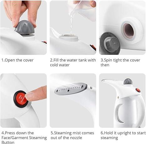 Fast Heat-up Portable Handheld Garment/Facial Vapor Steamer Iron Brush for Home and Travel Handy (Multicolour) h5swdg-k7