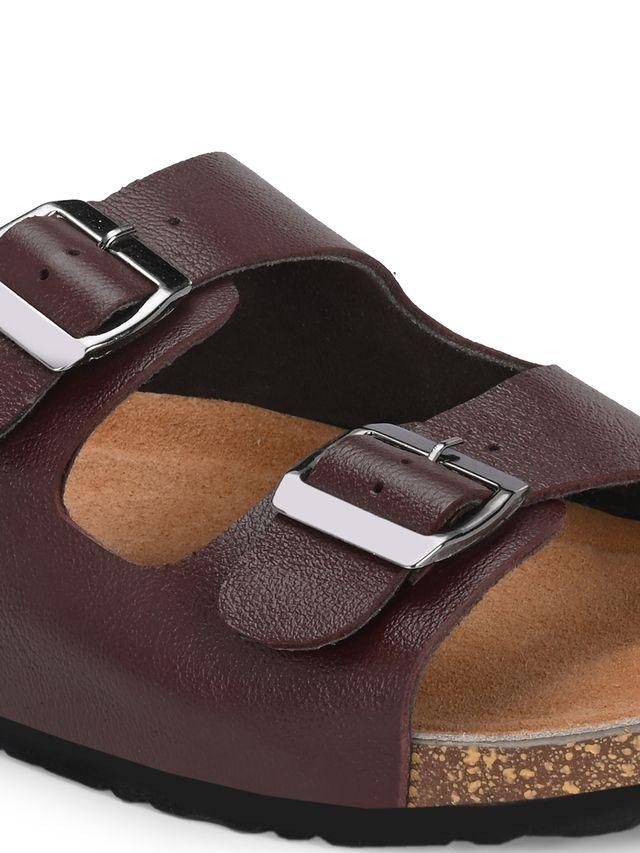 Mens Arizona Cherry Leather Slippers h5swdg-k7