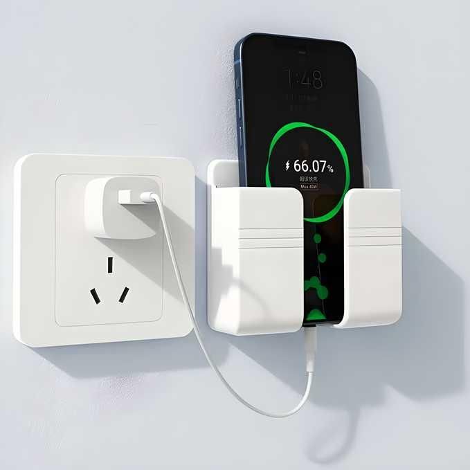 Wall Mounted Mobile Holder With Adhesive Strips& Charging Holder h5swdg-k7