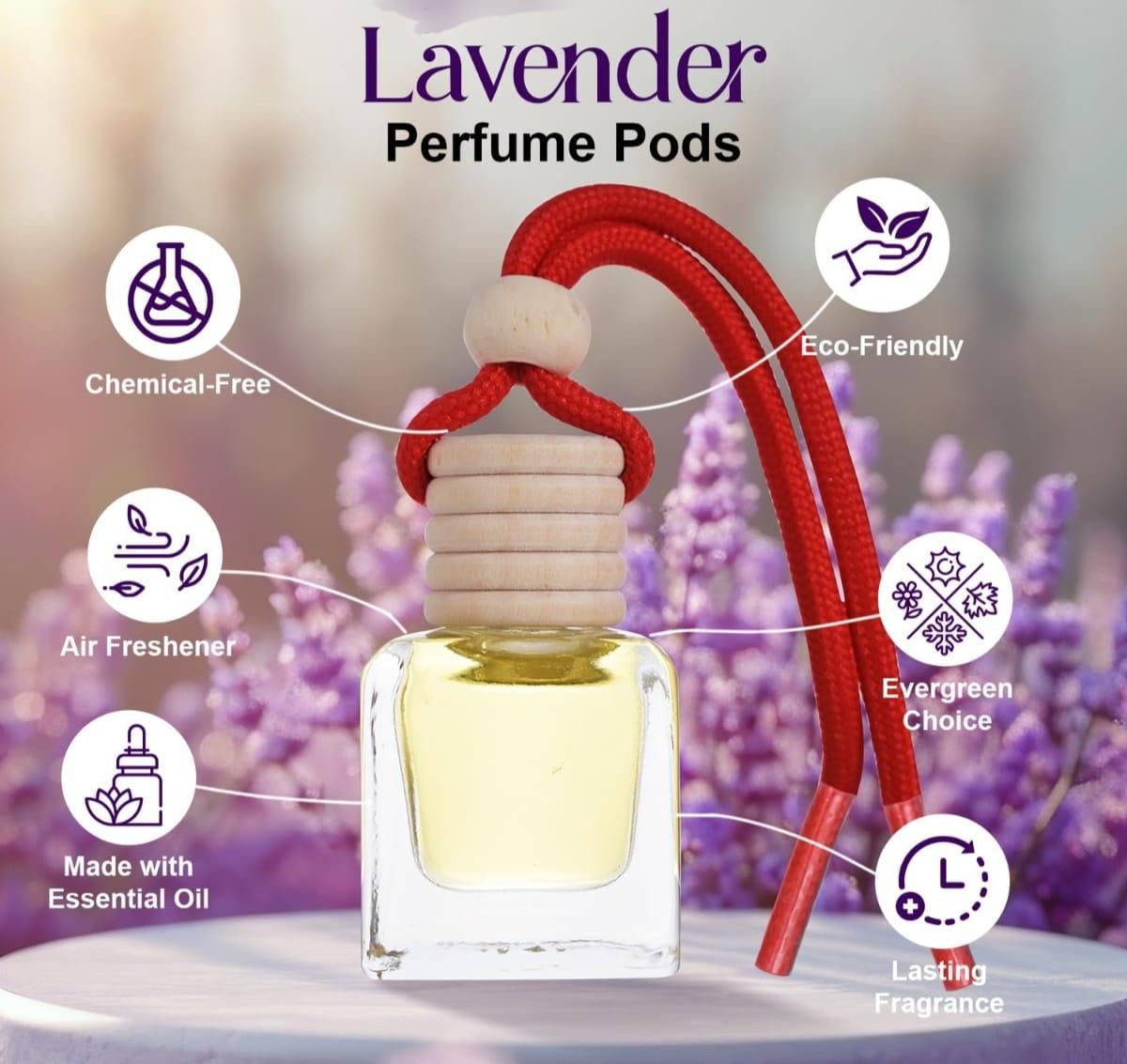Hanging Car Perfume Pods Diffuser Scent (Pack of 1 Assorted Perfume) h5swdg-k7