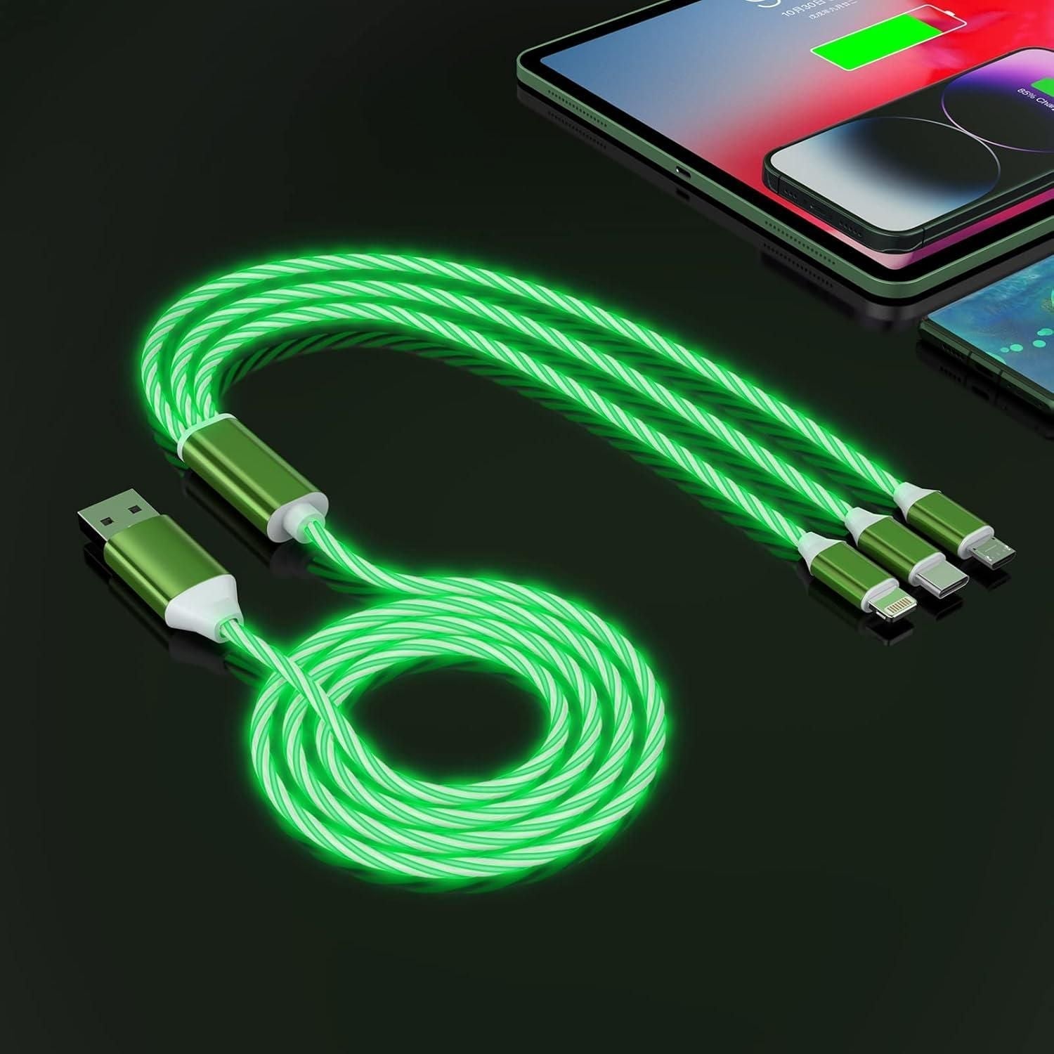 3-in-1 Multi USB Universal Flowing LED Light Up Phone Charge Cable h5swdg-k7