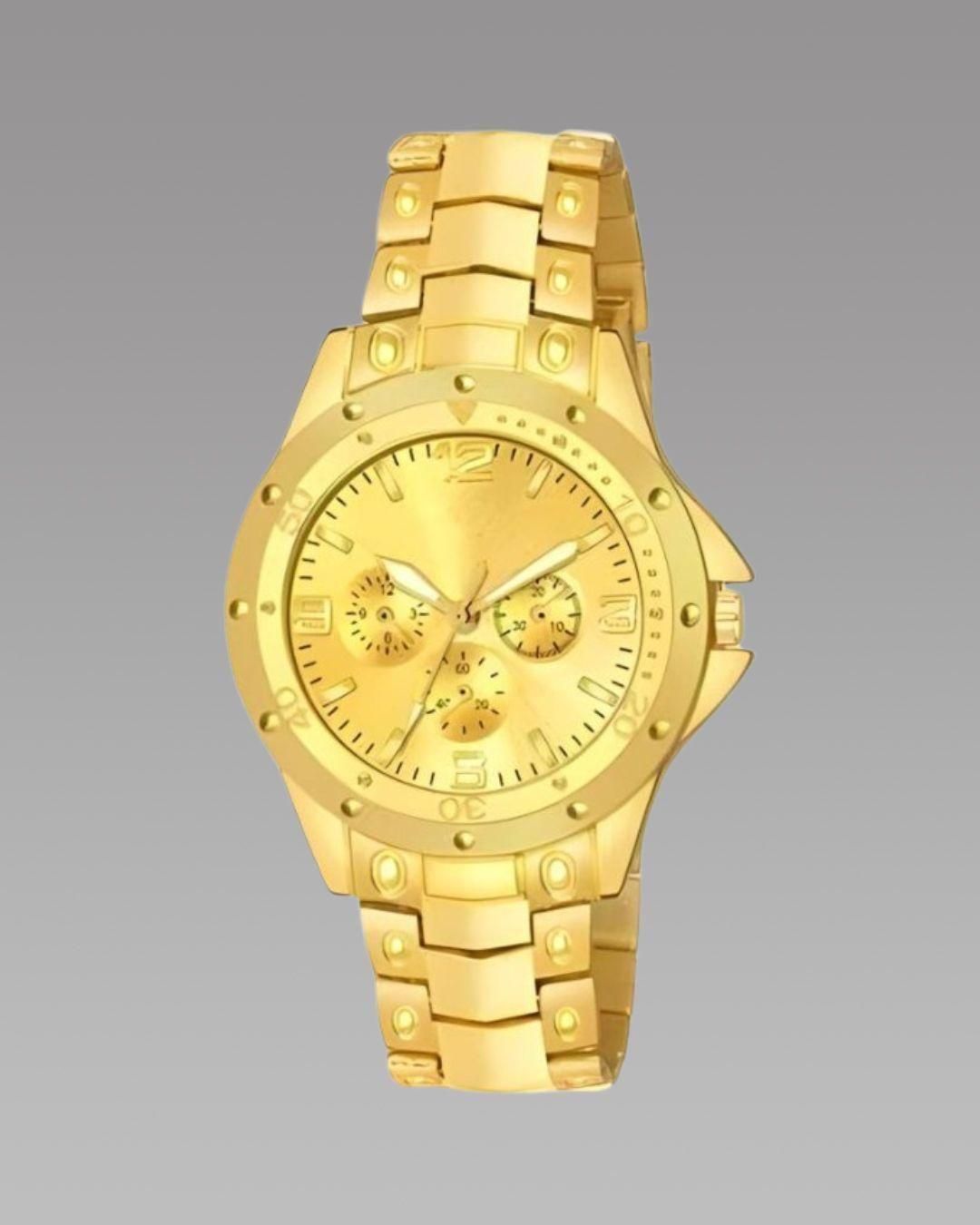 Men's Golden Stainless Steel Watches (Premium) h5swdg-k7