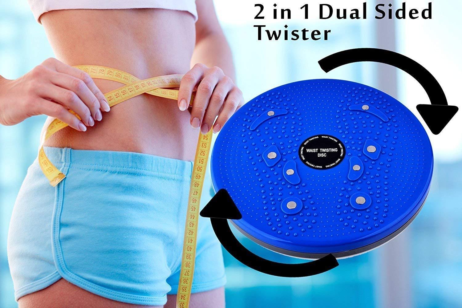 Waist Disk Acupressure Magnet Reflexology Slimming Belly 2 in 1 Belly Twister Now Exerciser (Blue) h5swdg-k7