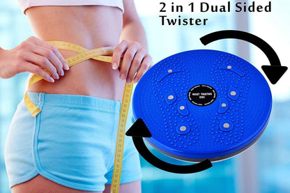 Waist Disk Acupressure Magnet Reflexology Slimming Belly 2 in 1 Belly Twister Now Exerciser (Blue) h5swdg-k7