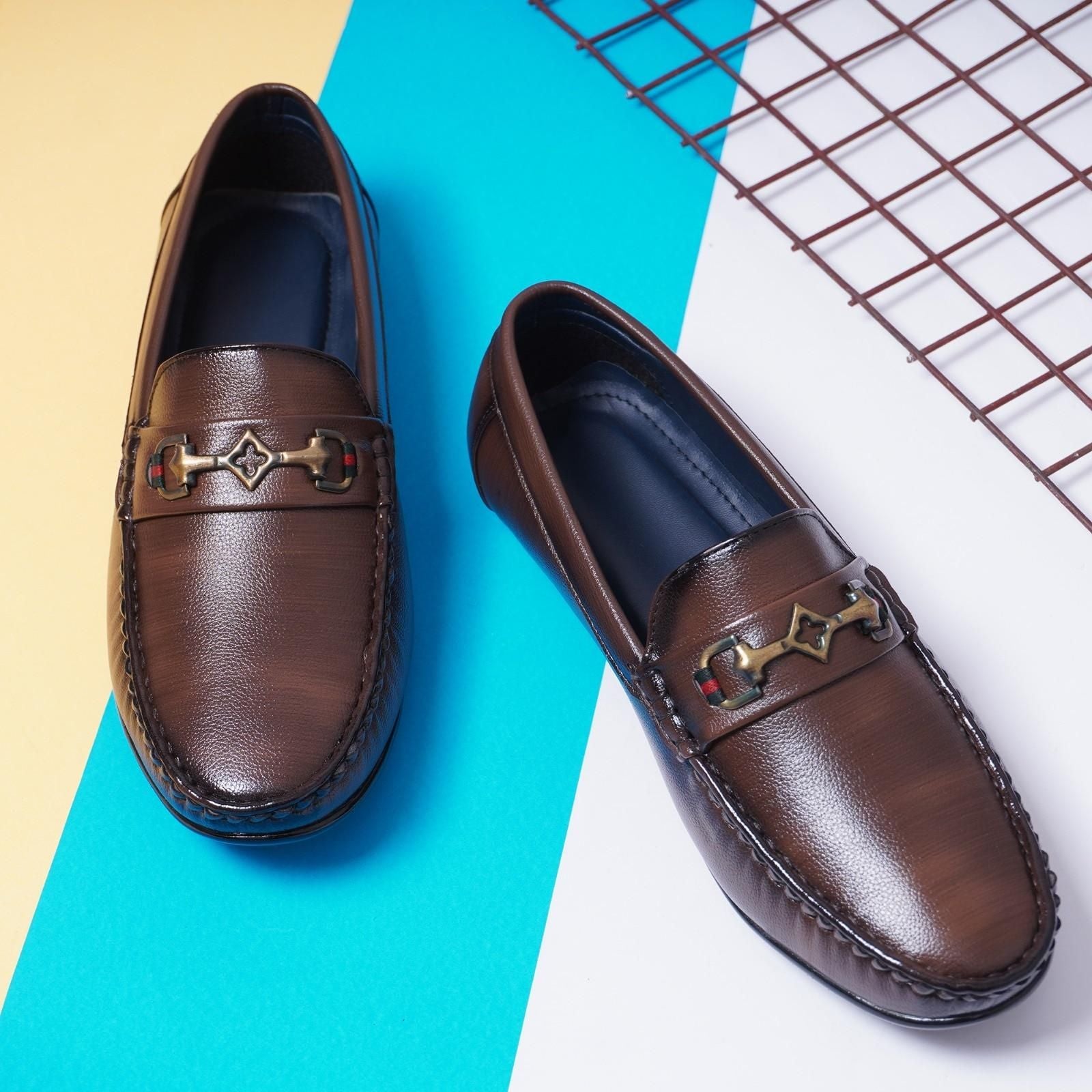 Brown Vegan Leather Loafers h5swdg-k7