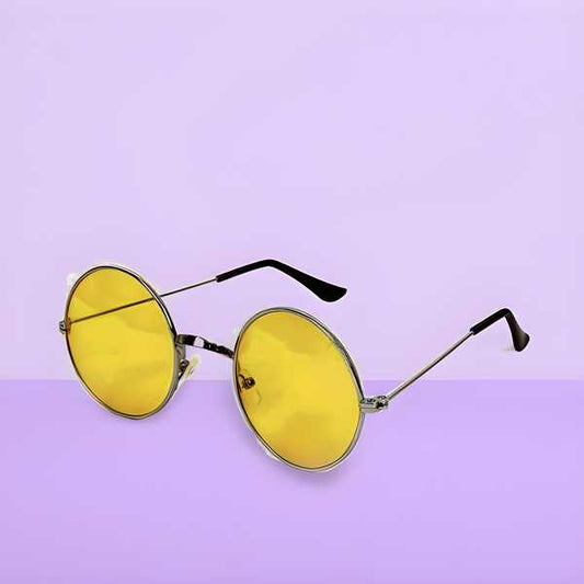 Unisex Free Size Round Sunglasses (Yellow) h5swdg-k7