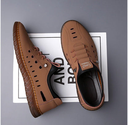 Men's Stylish Laser Cut Tan Casual Shoes h5swdg-k7