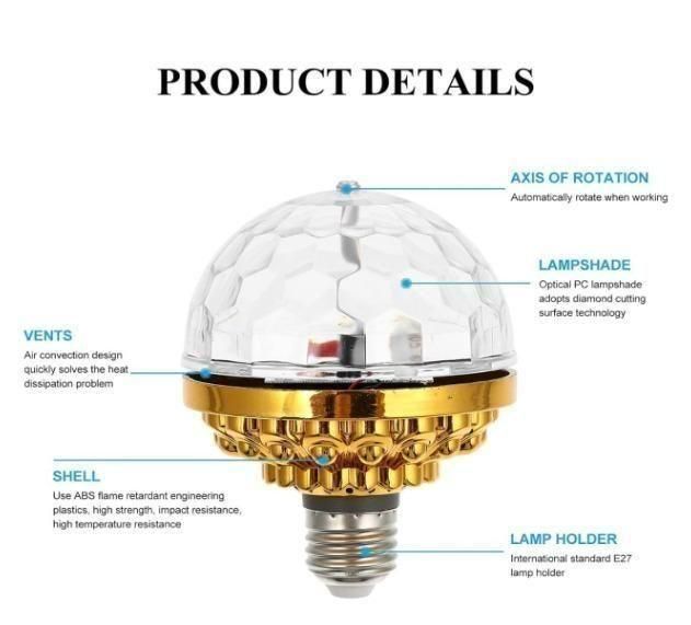 Rotating Magic Ball Light with Lamp Holder Set h5swdg-k7
