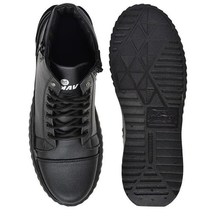 Men's Korean Style High Top Casual Shoes For Men (Black) h5swdg-k7