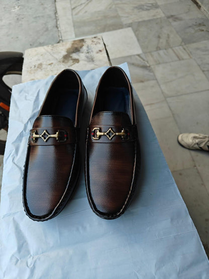 Brown Vegan Leather Loafers h5swdg-k7