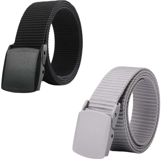Unisex Canvas Belt Pack Of 2 FDCANVASBELTBLKGREY h5swdg-k7