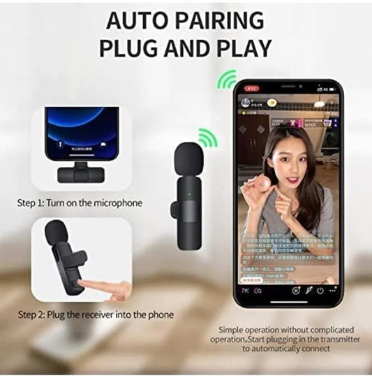 IMPORTED WIRELESS LAVALIER MICROPHONE AUDIO VIDEO RECORDING h5swdg-k7