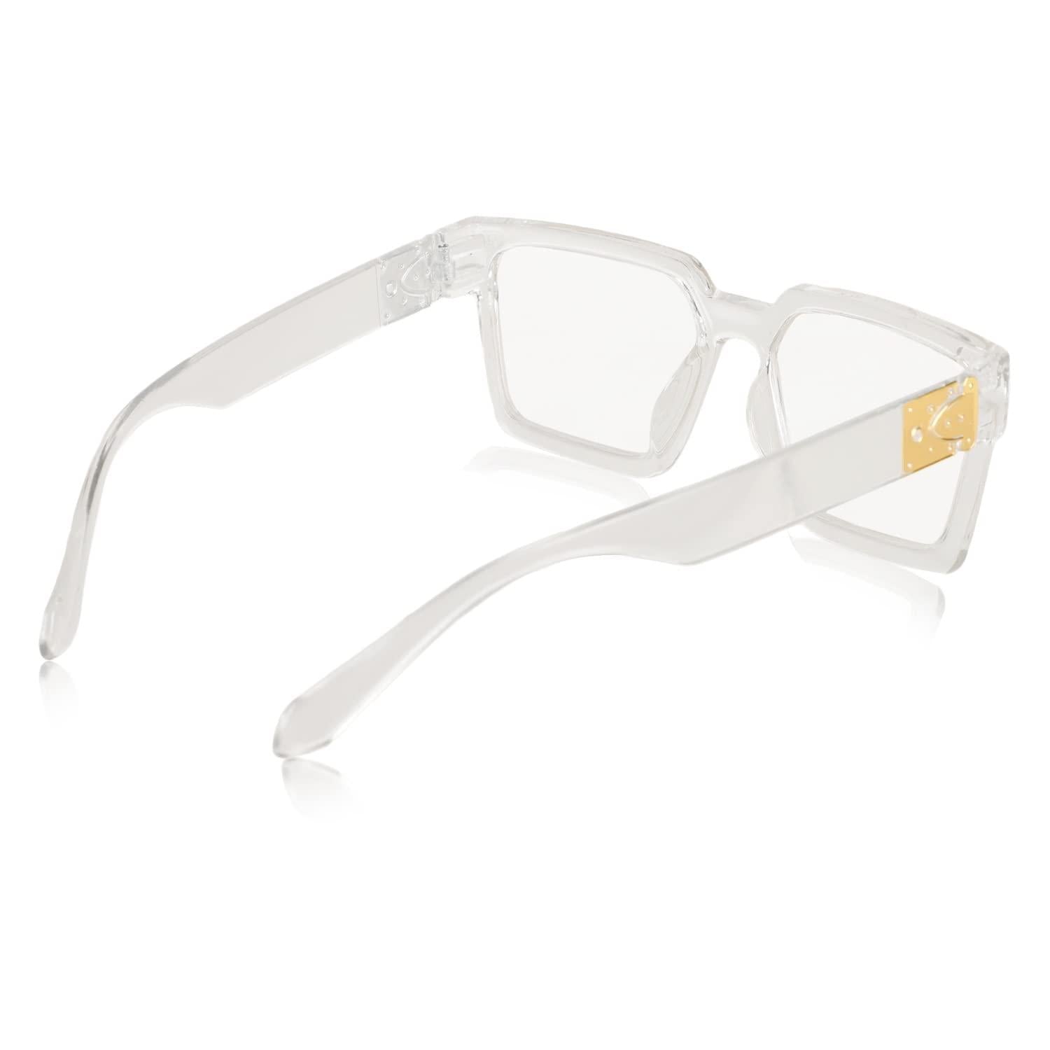 Unisex Free Size Retro Square Sunglasses (Transparent) h5swdg-k7