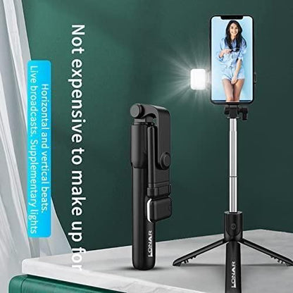 Extendable Flash 3-in-1 Selfie Stick Tripod with Bluetooth Remote h5swdg-k7