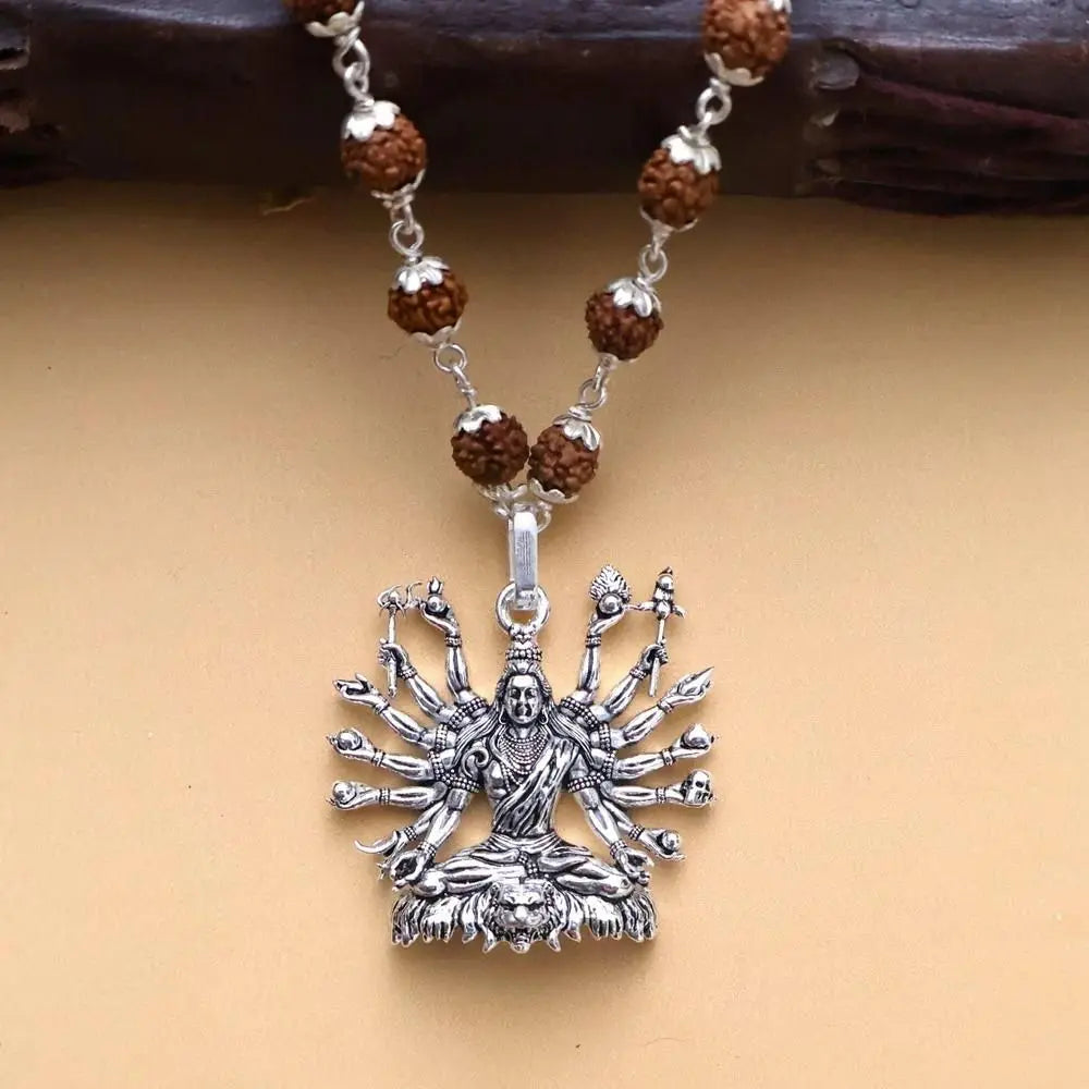 Sitted Shiva Embrace Silver Pendant h5swdg-k7