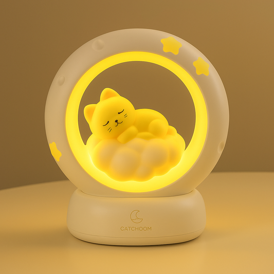 Sleeping Cat LED Night Light Lamp with Touch Control